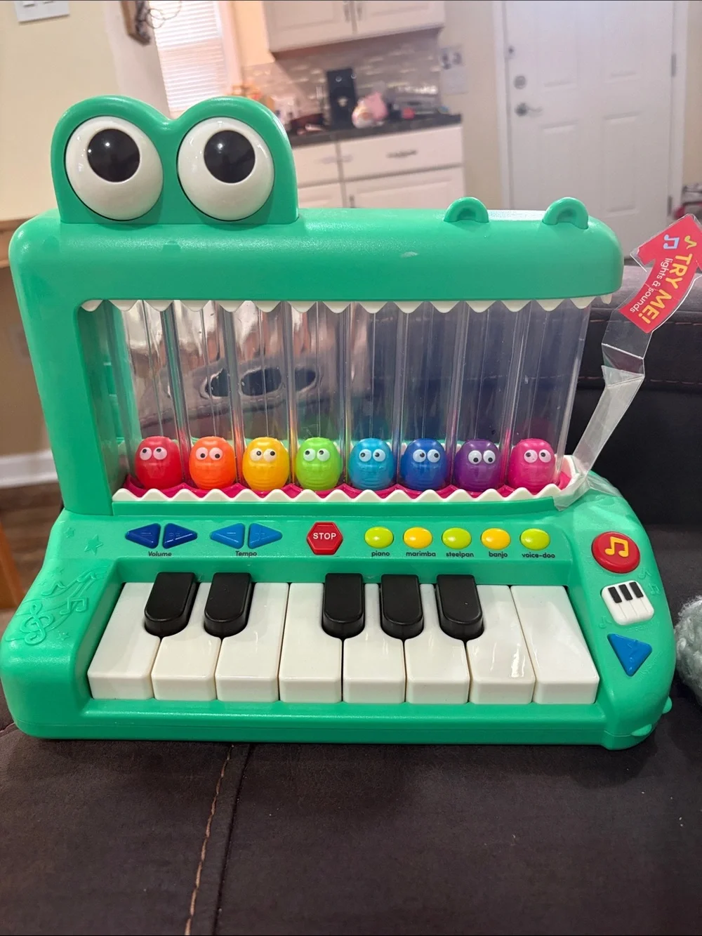 Target Green Crocodile Piano Toy with Rainbow Balls